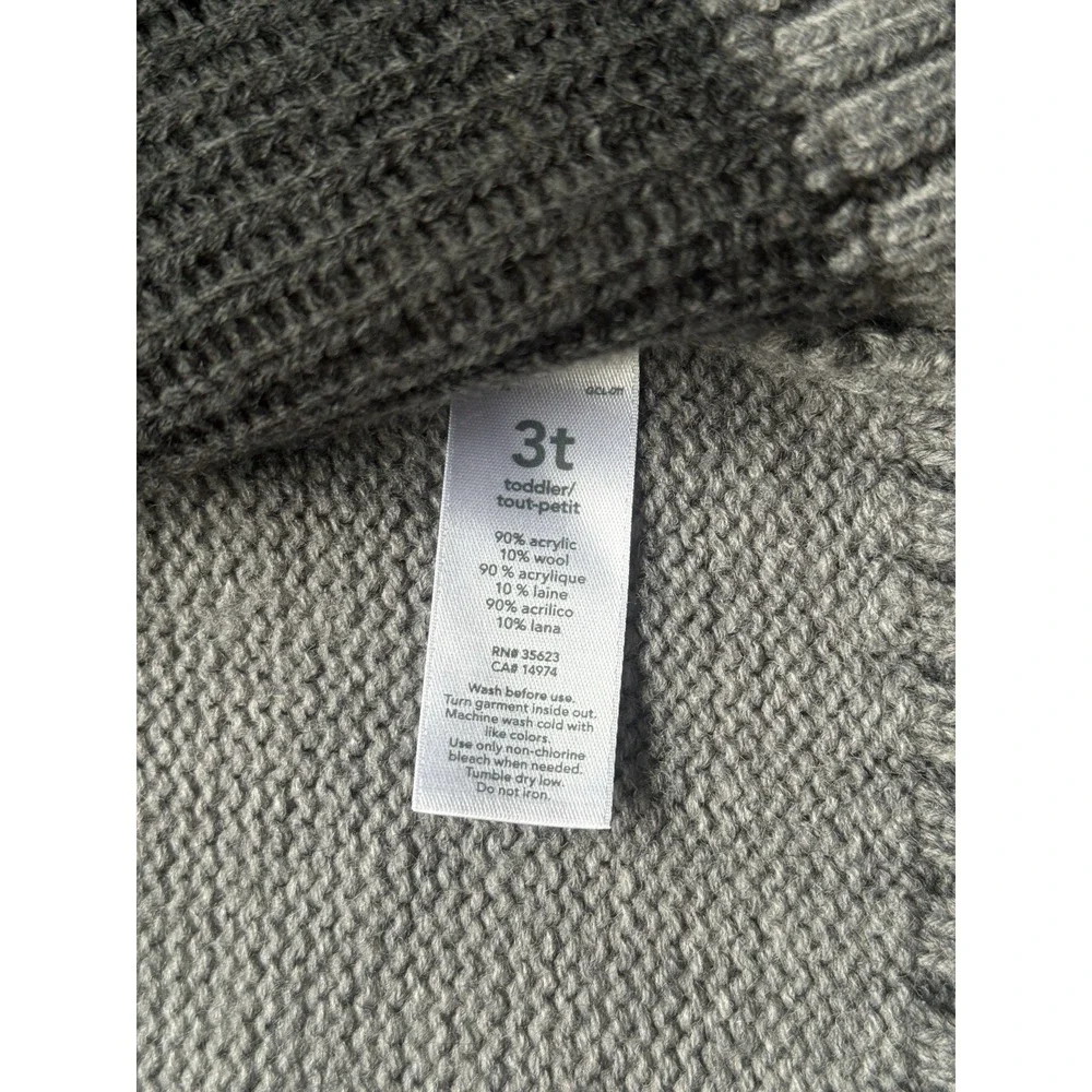 Boy's Gray Wool Blend Cardigan Sweater Toddler 3T Carter's